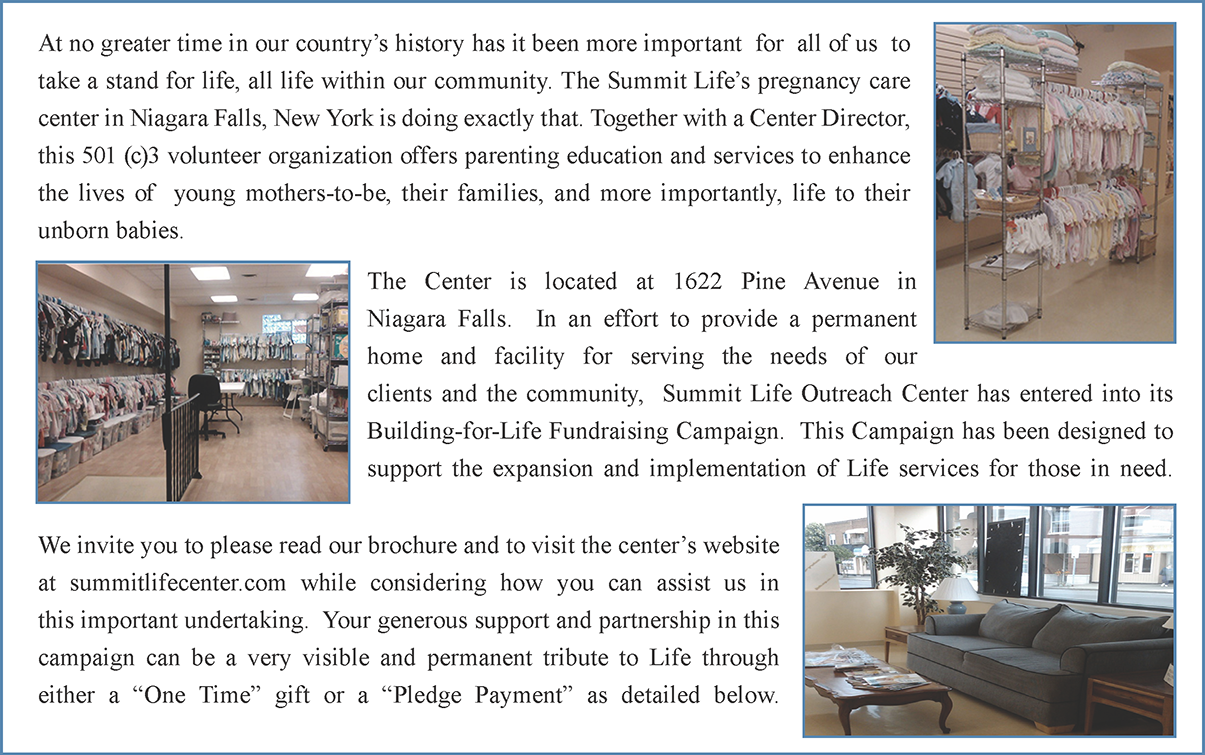 Summit Life Outreach Centers Building for Life Campaign inside left page